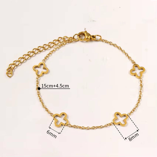 Stålarmband med 18K förgyllning 15+4 cm