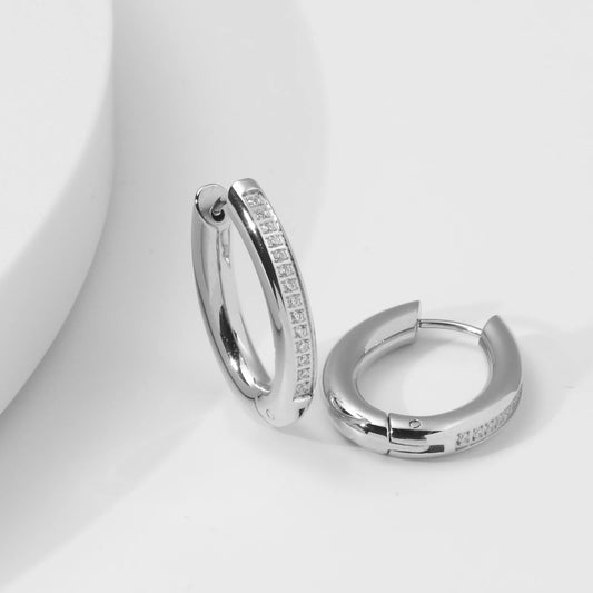 Stålörhängen med CZ 24MM / 20MM