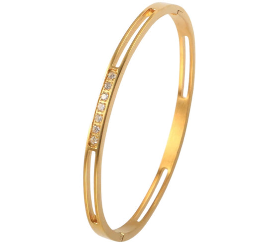 Stålarmband med 18K förgyllning 4MM