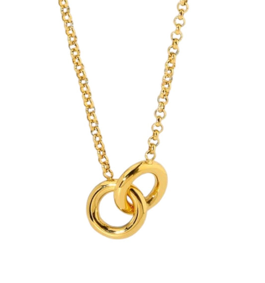 Stålhalsband med 18K förgyllning 40+5 cm