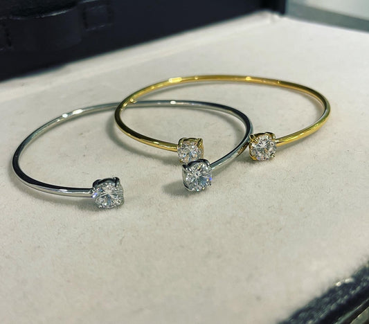 Stålarmband med 18K förgyllning och CZ - Reglerbar