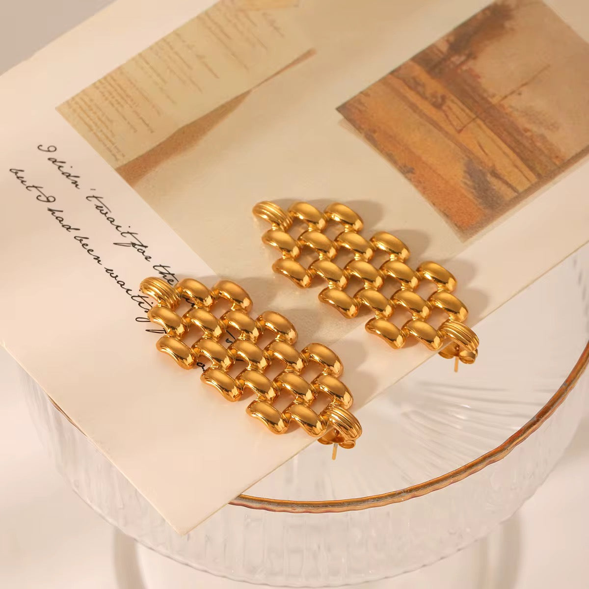 Stålörhängen med 18K förgyllning 47MM / 4,8MM