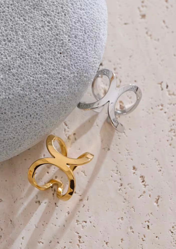 Stålring med 18K förgyllning - Reglerbar