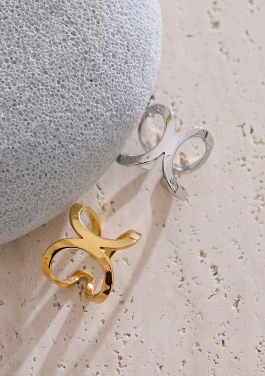 Stålring med 18K förgyllning - Reglerbar