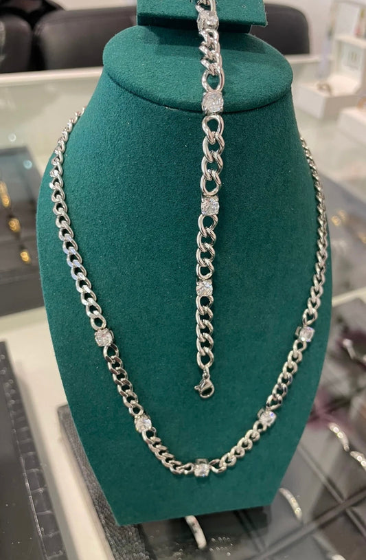 Stålarmband med CZ 5MM 16+4 cm