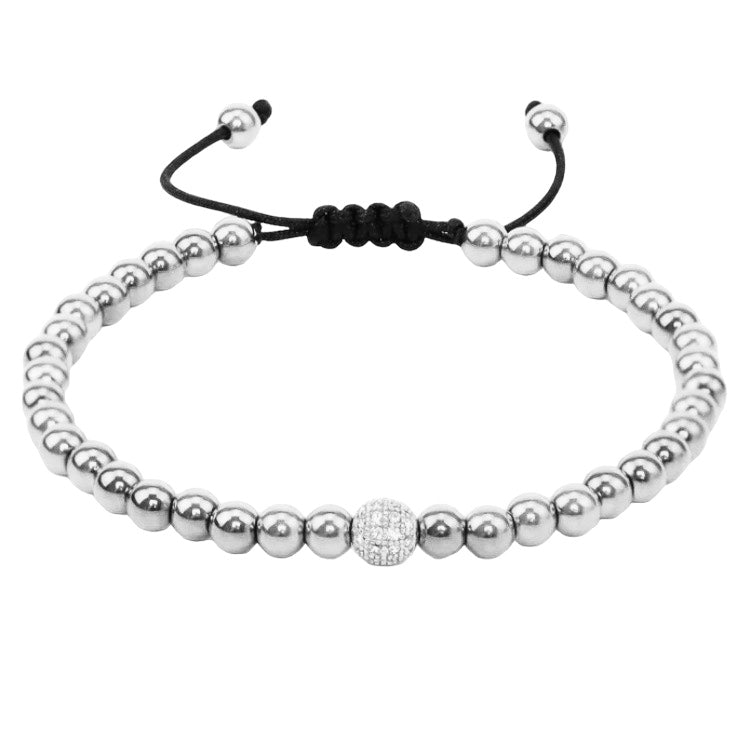 Stålarmband med CZ - Reglerbar