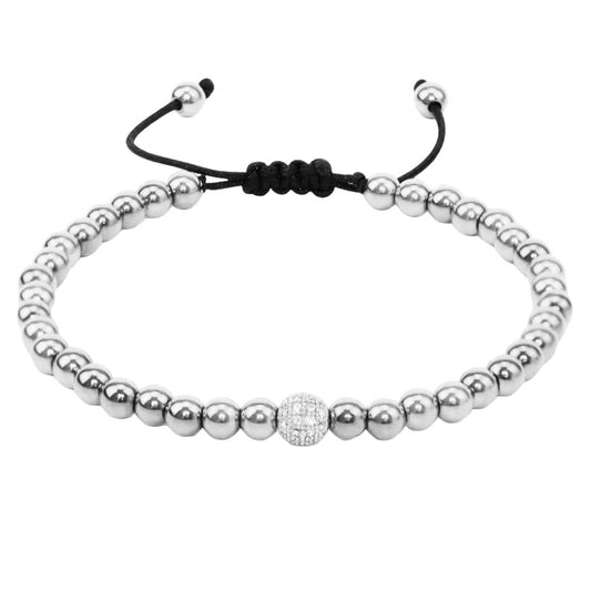 Stålarmband med CZ - Reglerbar