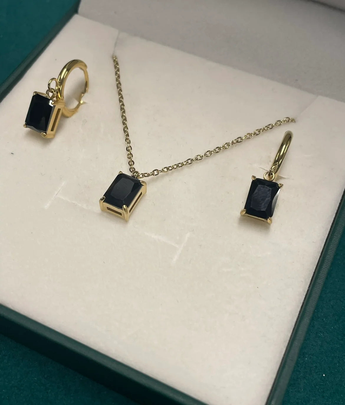 Stålhalsband med 14K förgyllning och CZ 40+5 cm