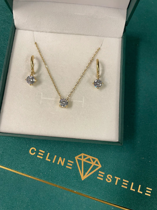 Stålörhängen med 14K förgyllning och CZ