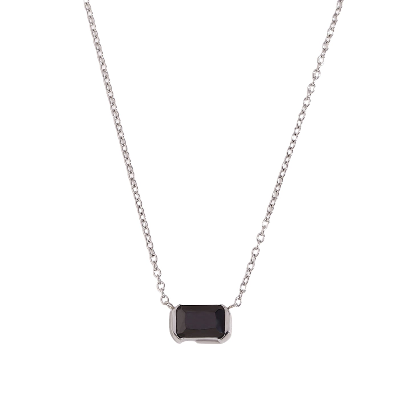 Stålhalsband med CZ