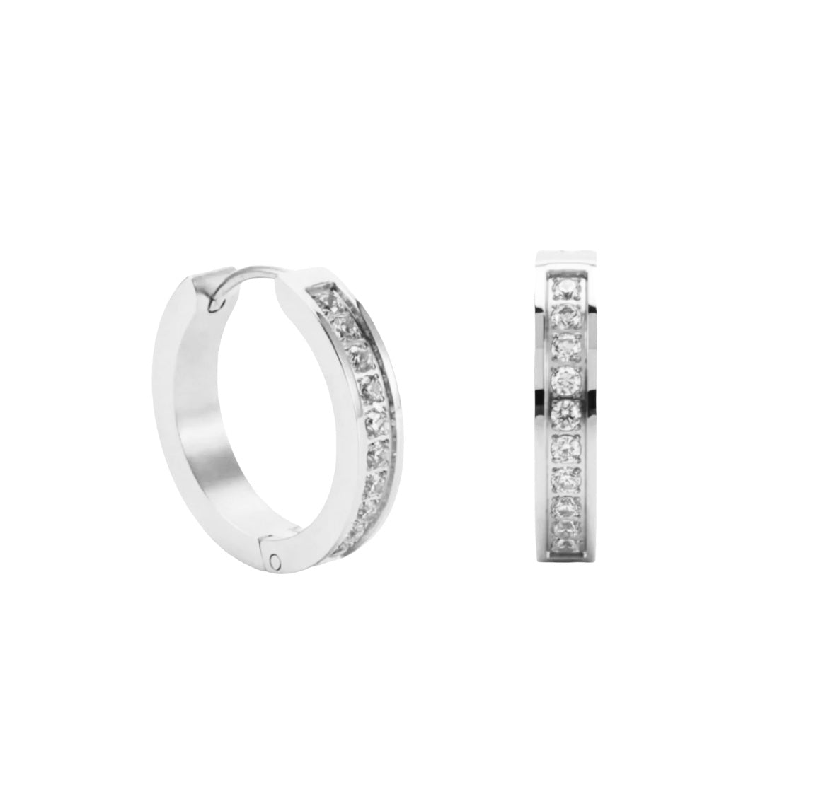 Stålörhängen med CZ (13 MM)