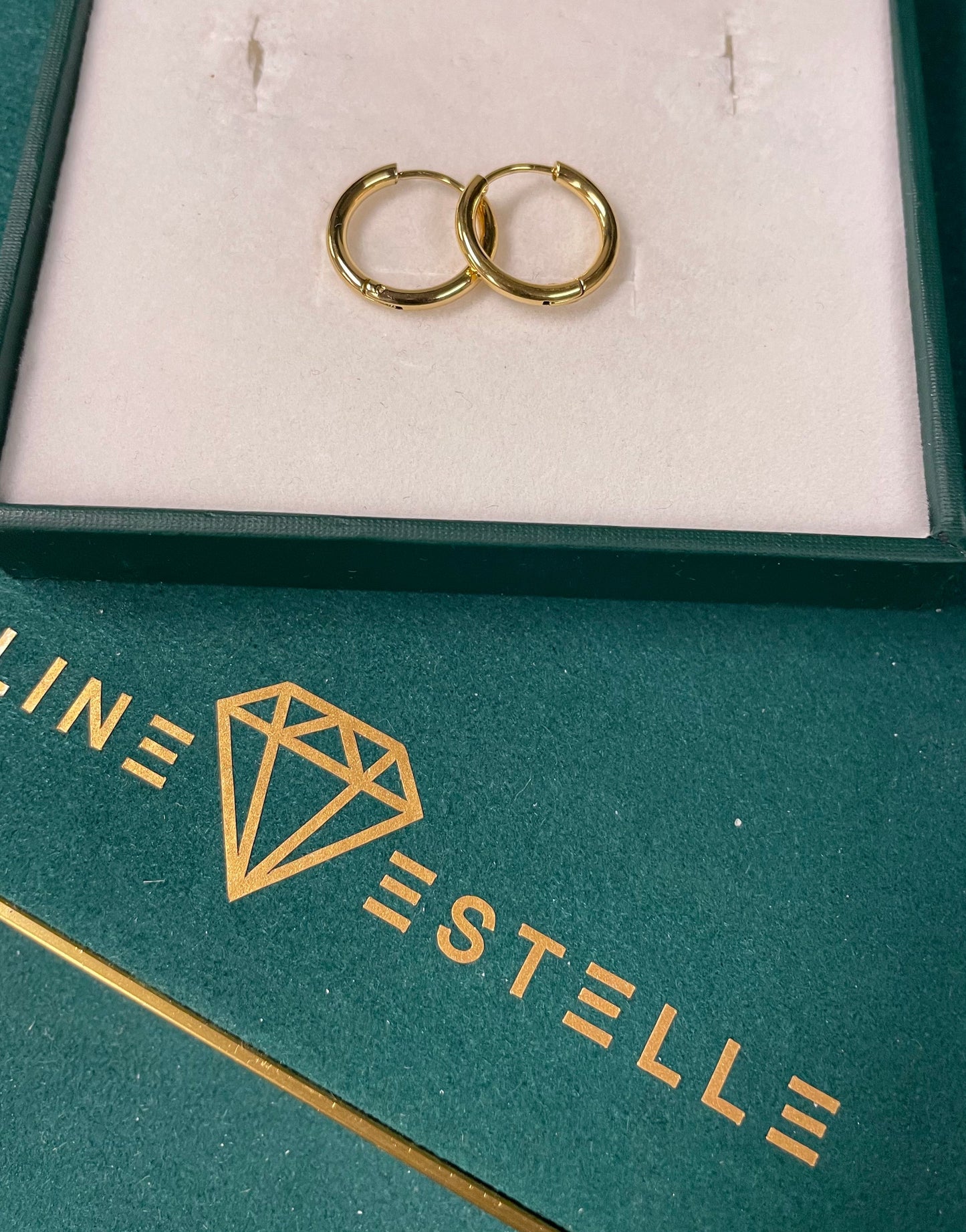 Stålörhängen med 18K förgyllning 10MM / 12MM / 14MM / 16MM (Tjocklek: 2MM)
