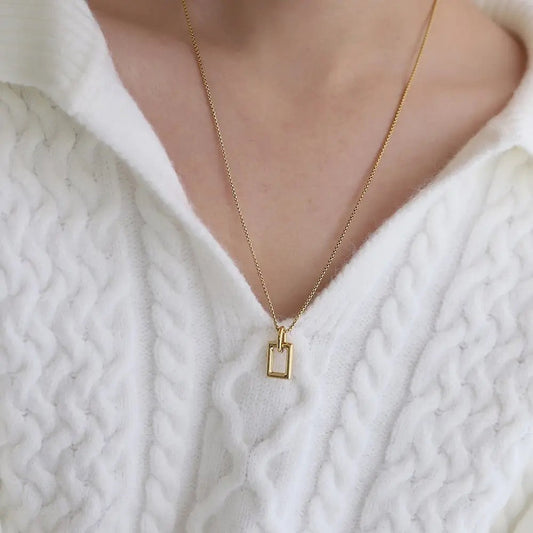 Stålhalsband med 18K förgyllning 40+5 cm