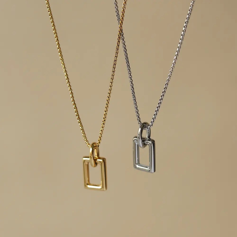 Stålhalsband med 18K förgyllning 40+5 cm