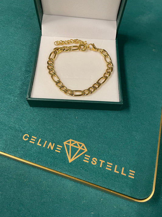 Stålarmband med 18K förgyllning 16,5+4 cm 5MM / 7MM