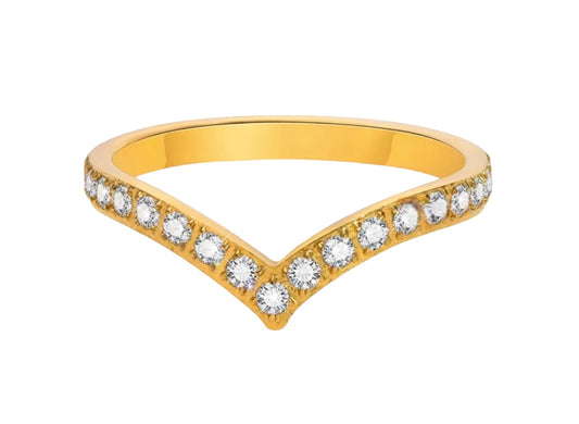 Stålring med 18K förgyllning och CZ