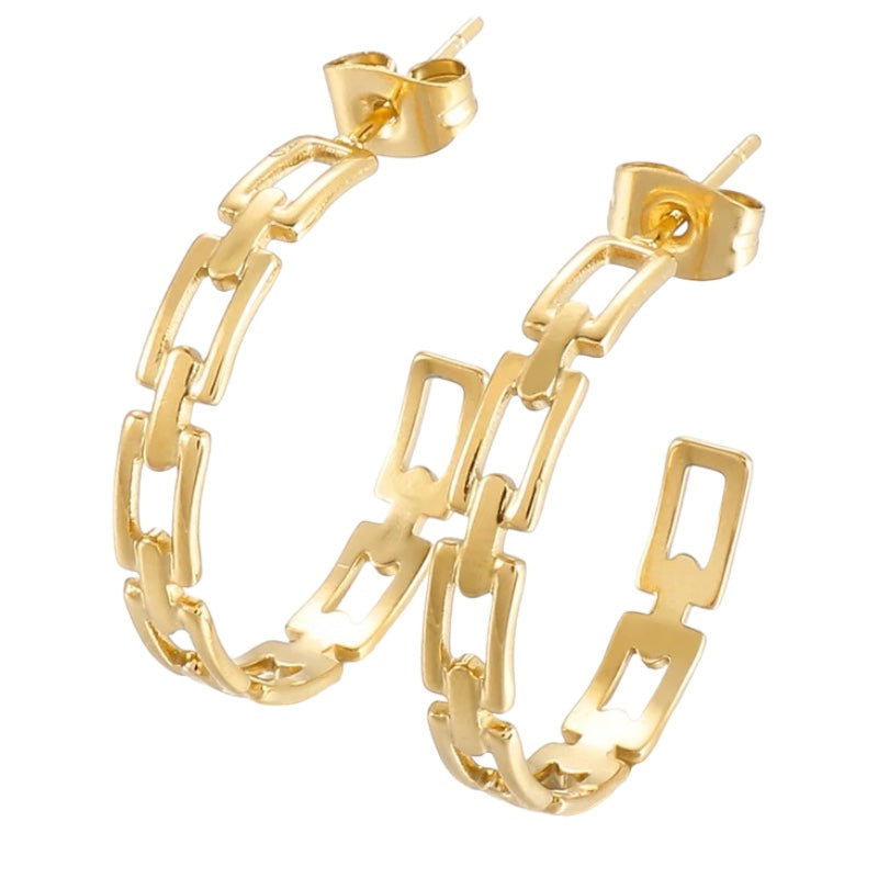 Stålörhängenmed 18K förgyllning 45 MM
