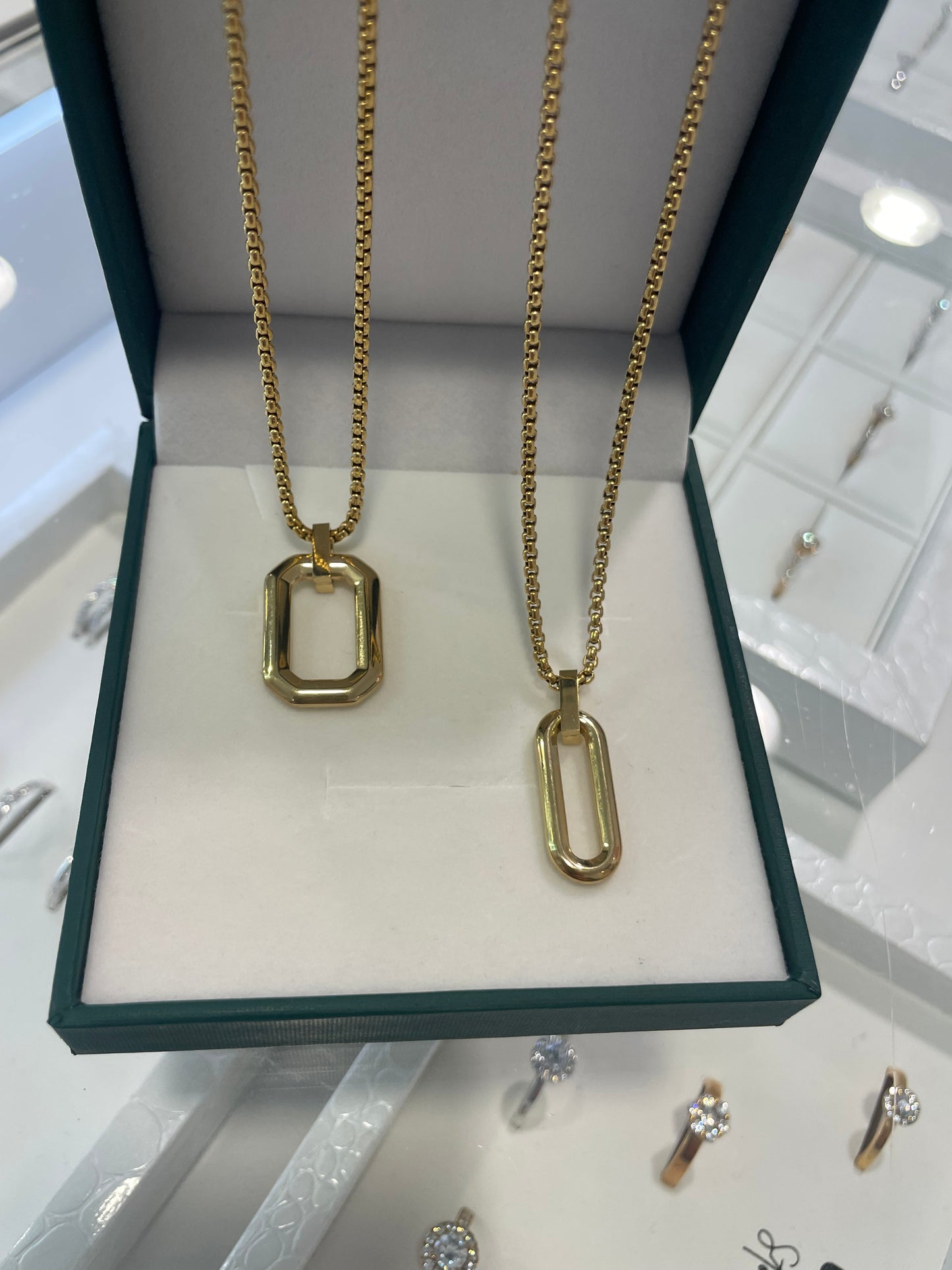 Stålhalsband med 18K förgyllning 60 cm