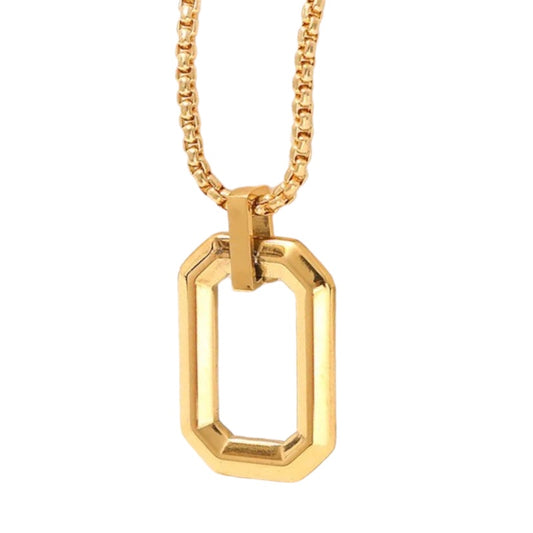 Stålhalsband med 18K förgyllning 60 cm