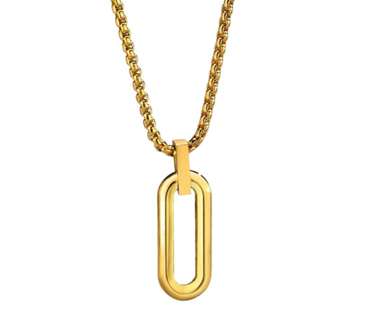 Stålhalsband med 18K förgyllning 60 cm