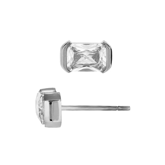 Stålörhängen med CZ 5MM / 10MM