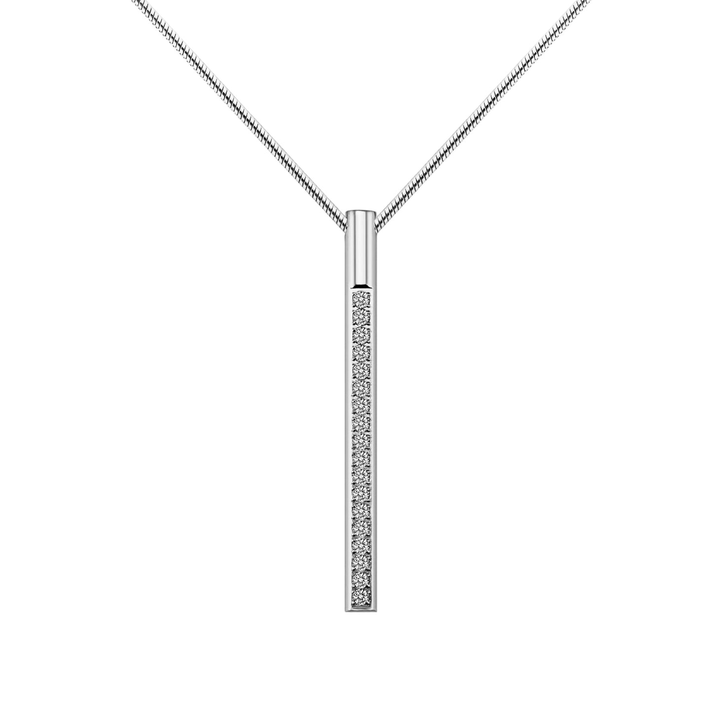 Stålhalsband med CZ 45 cm