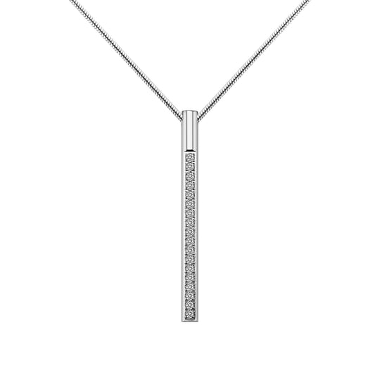 Stålhalsband med CZ 45 cm