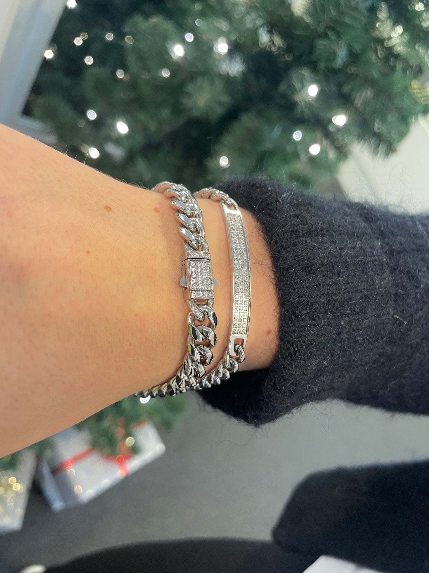 Stålarmband med CZ 19CM / 17CM (8 MM)