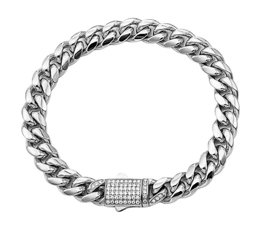 Stålarmband med CZ 19CM / 17CM (10 MM)