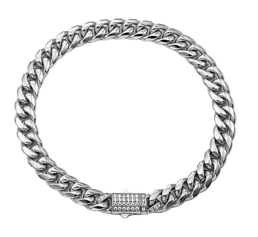 Stålarmband med CZ 19CM / 17CM (8 MM)