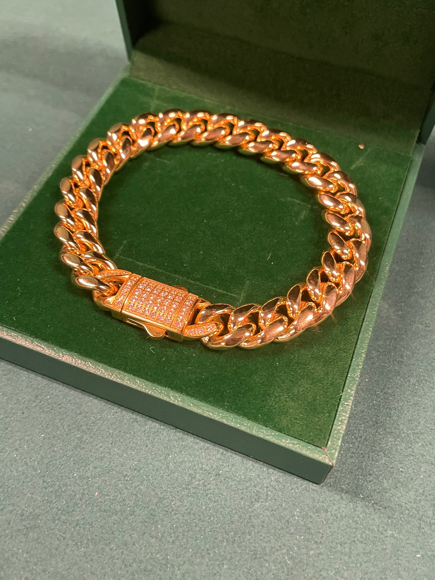 Stålarmband med 18K förgyllning och CZ 19CM / 17CM (10 MM)