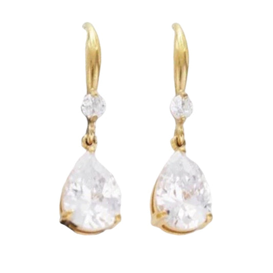 Stålörhängen med 14K förgyllning och CZ