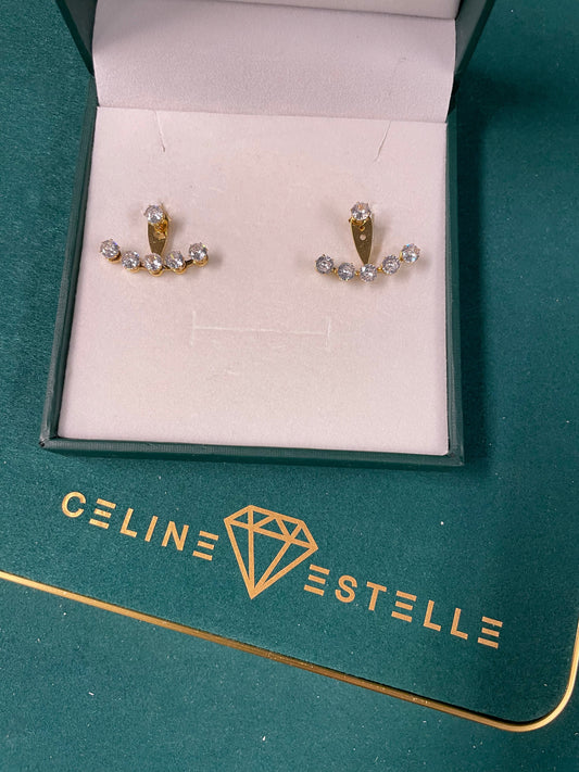 Stålörhängen med 18K förgyllning med CZ 15MM / 25MM