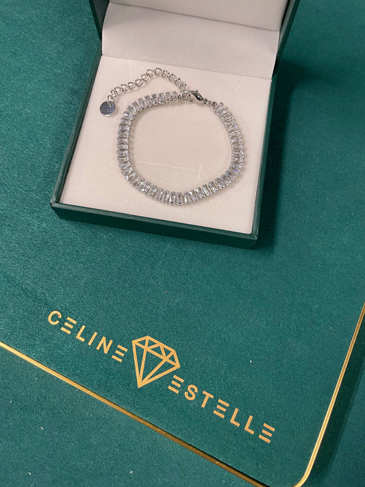 Stålarmband med CZ 16+4 cm (6MM)