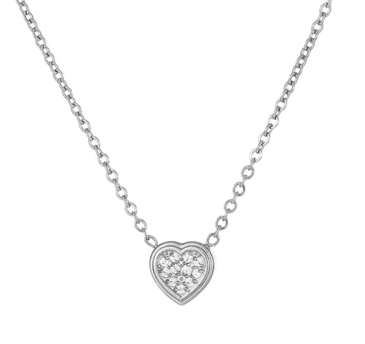 Stålhalsband med CZ 40+5 cm