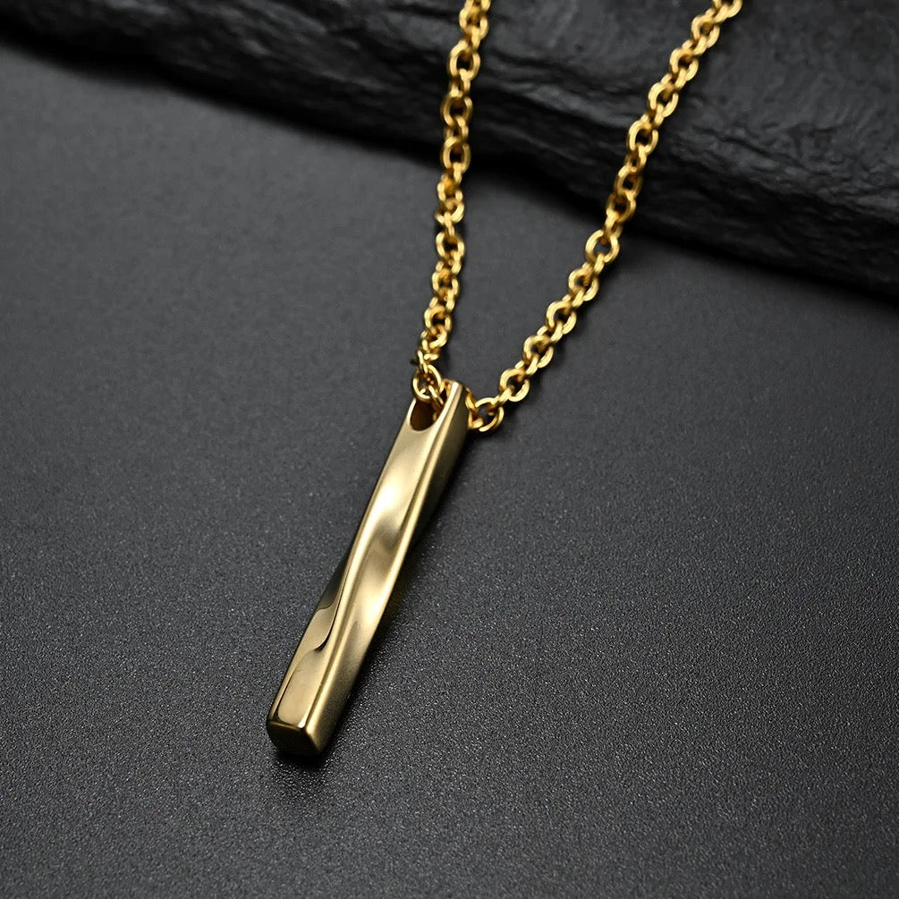 Stålhalsband med 18K förgyllning 60+5 cm