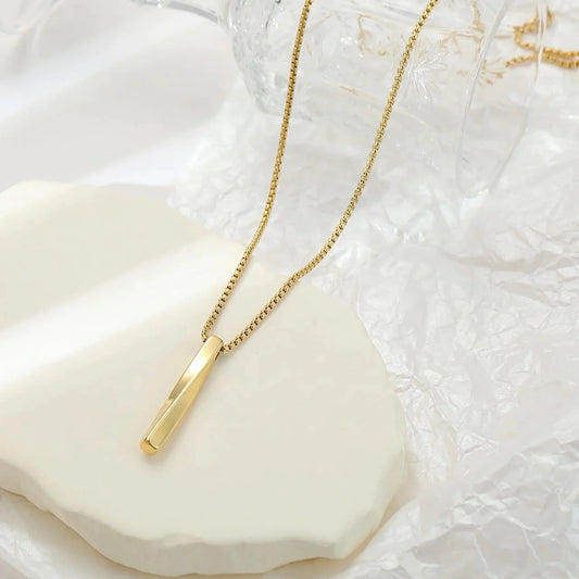 Stålhalsband med 18K förgyllning 60+5 cm