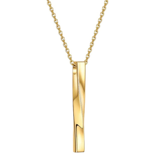 Stålhalsband med 18K förgyllning 60+5 cm