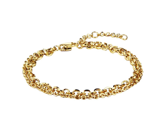 Stålarmband med 18K förgyllning 16+3,5 cm
