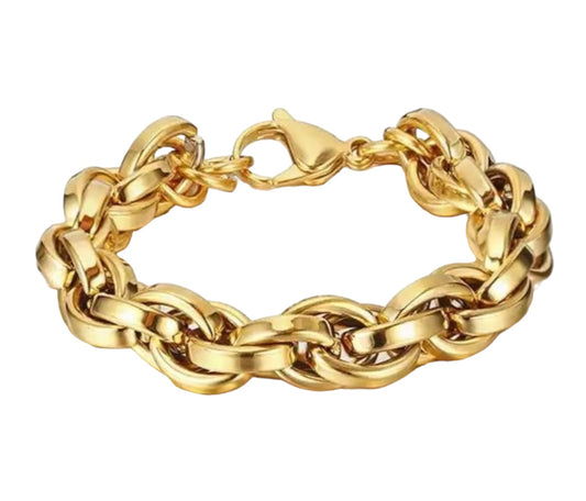 Stålarmband med 18K förgyllning 18+4,5 cm