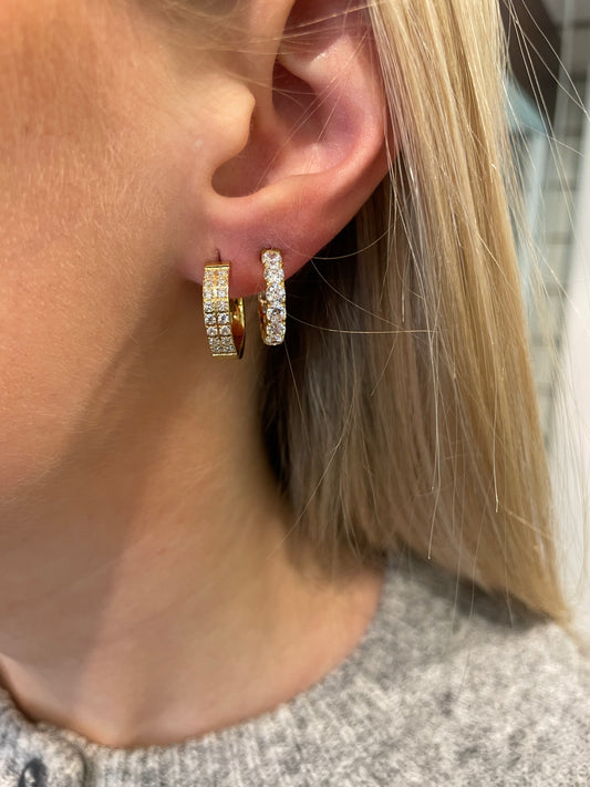 Stålörhängen med 18K förgyllning och CZ 16MM