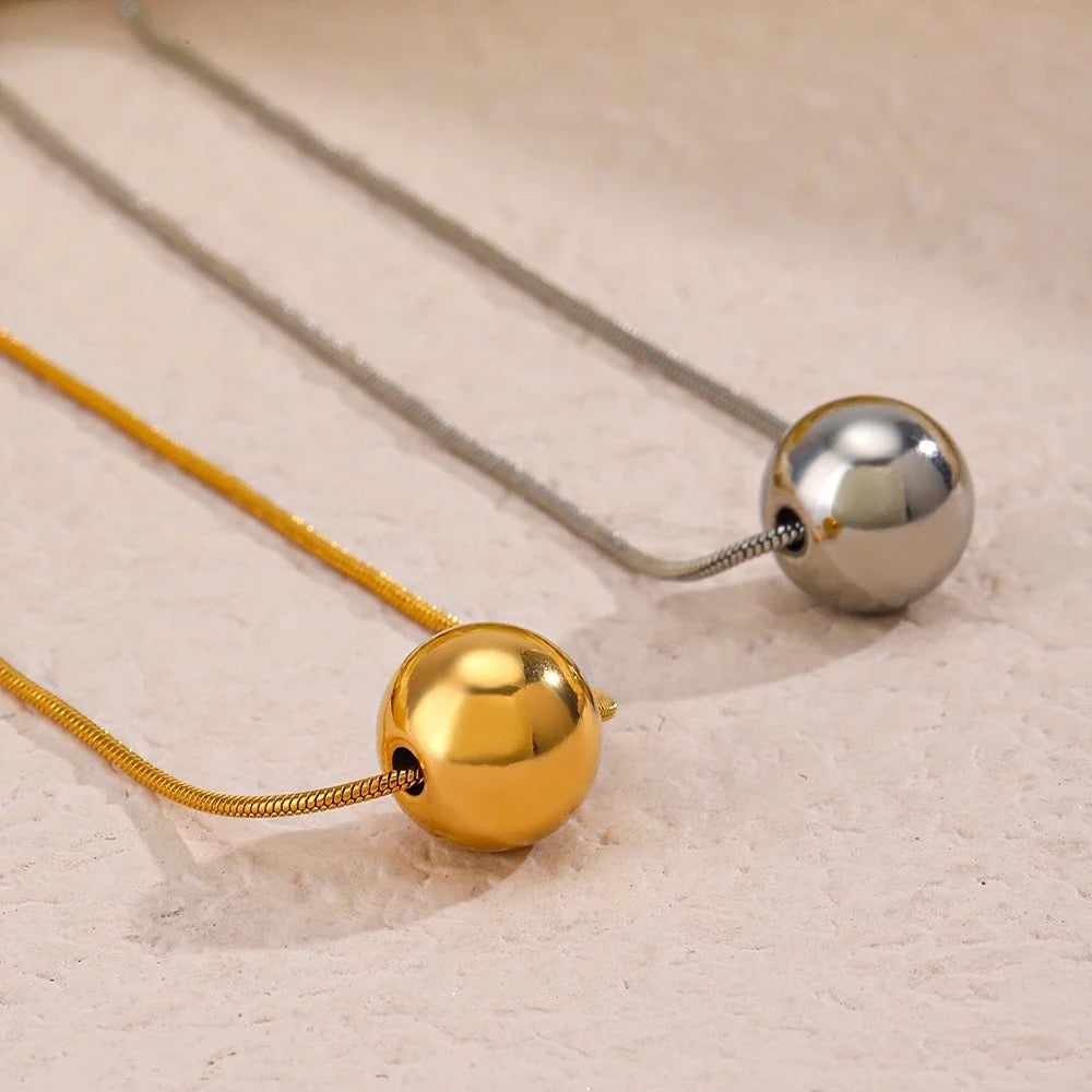 Stålhalsband med 18K förgyllning 40+5 cm