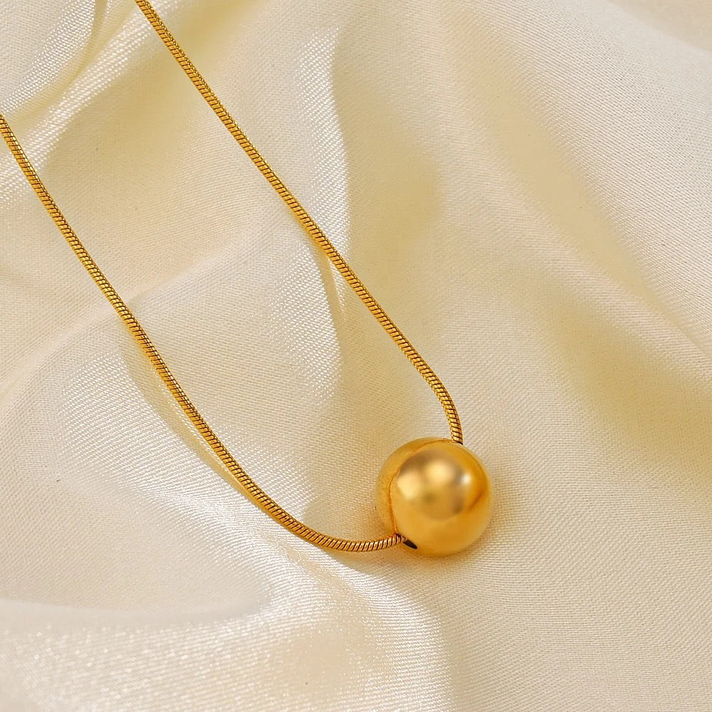Stålhalsband med 18K förgyllning 40+5 cm