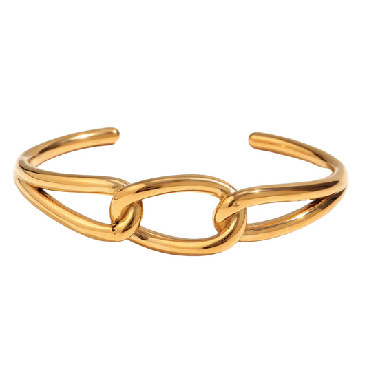 Stålarmband med 18K förgyllning - Reglerbar