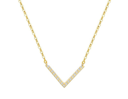 Stålhalsband med 18K förgyllning och CZ 42+5 cm