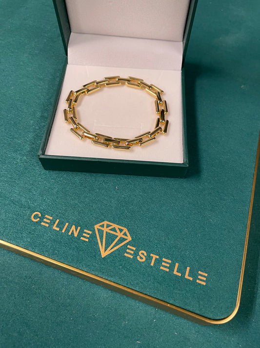 Stålarmband med 18K förgyllning 18 cm