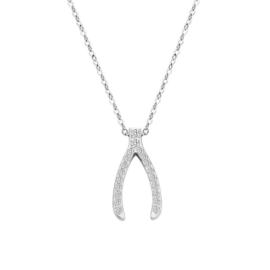 Stålhalsband med CZ 42+5 cm