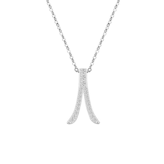 Stålhalsband med CZ 42+5 cm