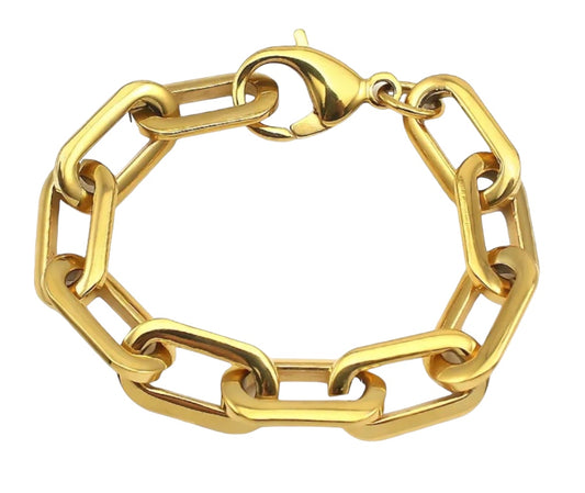 Stålarmband med 18K förgyllning 20 cm