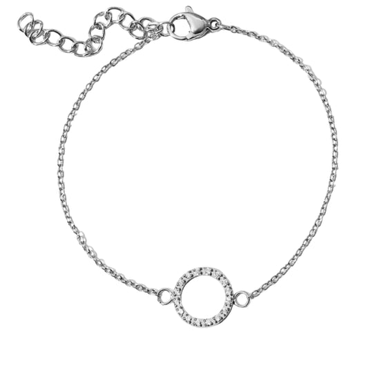 Stålarmband med CZ 16+4 cm